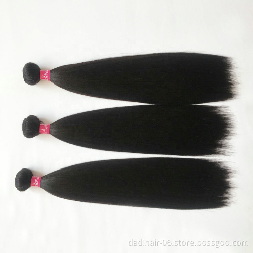Adorable Synthetic Yaki Straight Wig 10-26inch Heat Resistant Iron-able Woman Hair Natural Black Single 3pc Bundle American